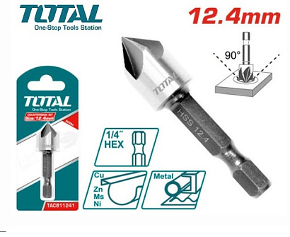 TAC811241 - "ТОТАL" Зенкер конический 12,4мм, HSS.