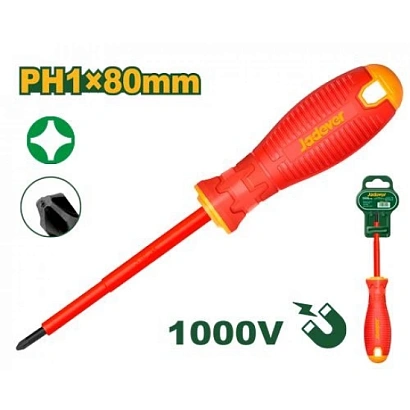 JDSD7213, Jadever, Отвёртка крестовая диэлектрическая PH1x100mm