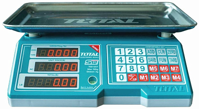 TES1201 - "ТОТАL" Весы аккумуляторные 30кг, 12V.