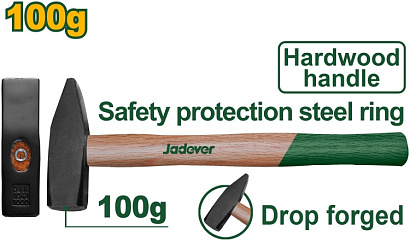 JDMB1301, Jadever, Молоток с деревяной ручкой 100г