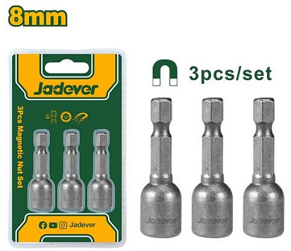 JDWR1K08, Jadever, Набор из 3 магнитных насадок 8mm