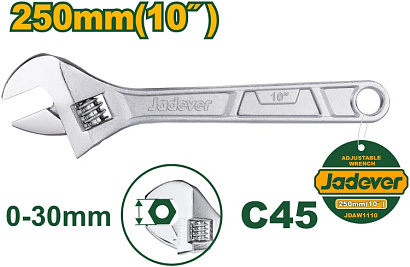 JDAW1110, Jadever, Разводной ключ 250мм, 0-30мм