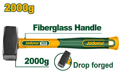 JDHM2320, Jadever, Кувалда 2000гр, ручка из стекловокна