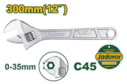 JDAW1112, Jadever, Разводной ключ 300мм, 0-35мм