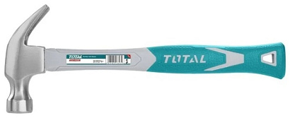 THT73166 - "ТОТАL" Молоток гвоздодёр 450гр, фибергласовая рукоятка.