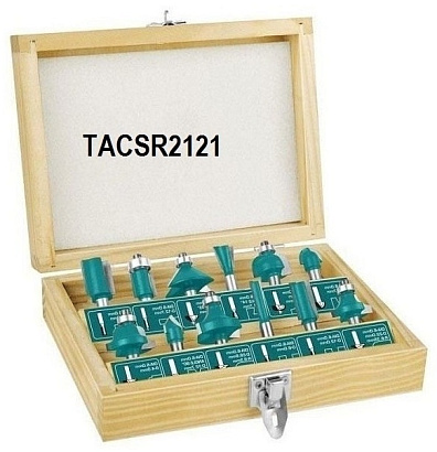 TACSR2121 - "ТОТАL" Набор фрез по дереву 12шт.