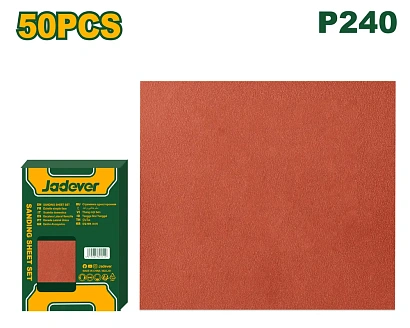 JDSM2506, Jadever, Наждачная бумага  230x280 мм 50 шт./комплект Зернистость: P240