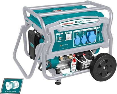 TP165006 - "ТОТАL" Генератор бензиновый INDUSTRIAL 6500Вт, напряжение (В): 220-240, 50Гц.