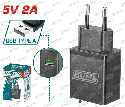 TCLI120502 - "ТОТАL" USB-зарядный адаптер, напряжение: 220-240V~50/60Hz