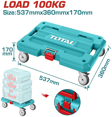 THTWB61001 - "ТОТАL" Доска кейс на колесах 537х360х170мм.