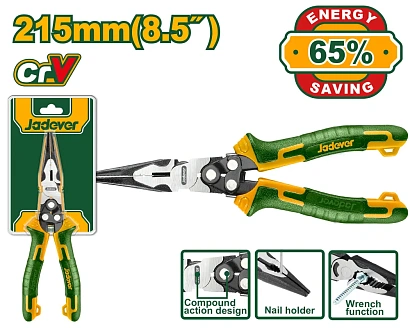 JDPL2768, Jadever, тонкогубцы усиленные 65%, 215мм.